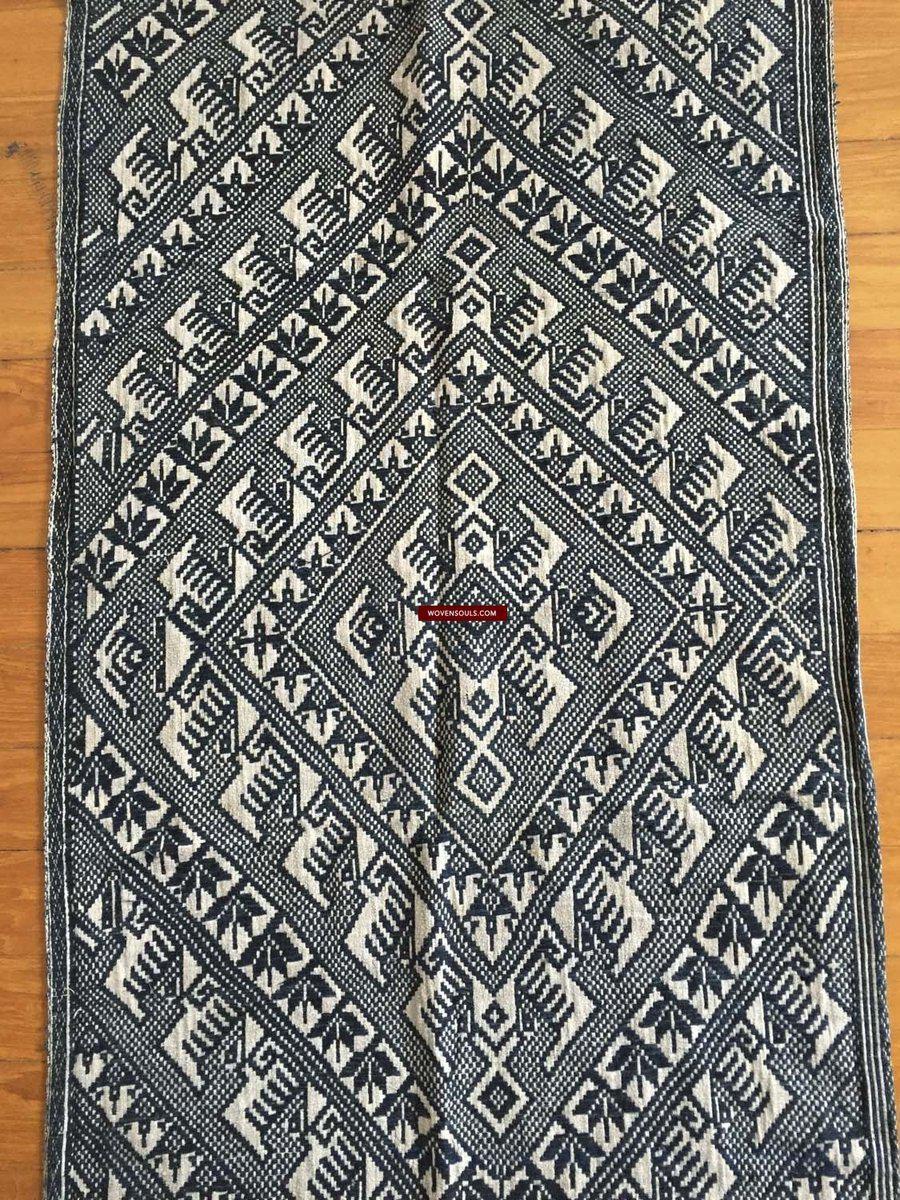 899 Vintage Tai Sam Neua Laotian Weaving in hand spun cotton-WOVENSOULS-Antique-Vintage-Textiles-Art-Decor