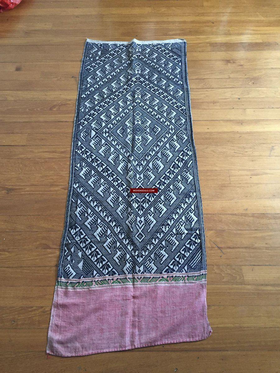 899 Vintage Tai Sam Neua Laotian Weaving in hand spun cotton-WOVENSOULS-Antique-Vintage-Textiles-Art-Decor