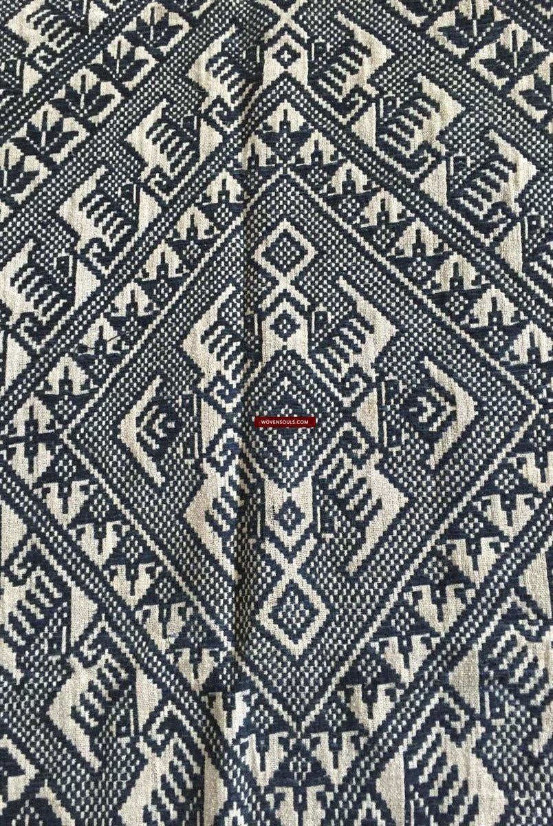 899 Vintage Tai Sam Neua Laotian Weaving in hand spun cotton-WOVENSOULS-Antique-Vintage-Textiles-Art-Decor