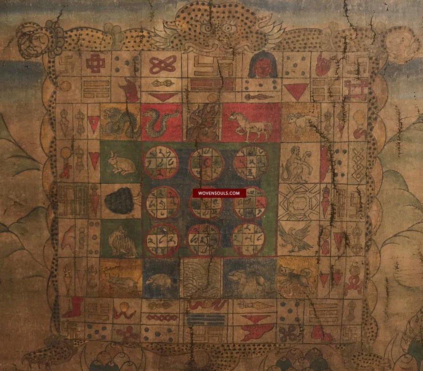 9013 Antique Tibetan Astrological Calendar - MASTERPIECE-WOVENSOULS-Antique-Vintage-Textiles-Art-Decor