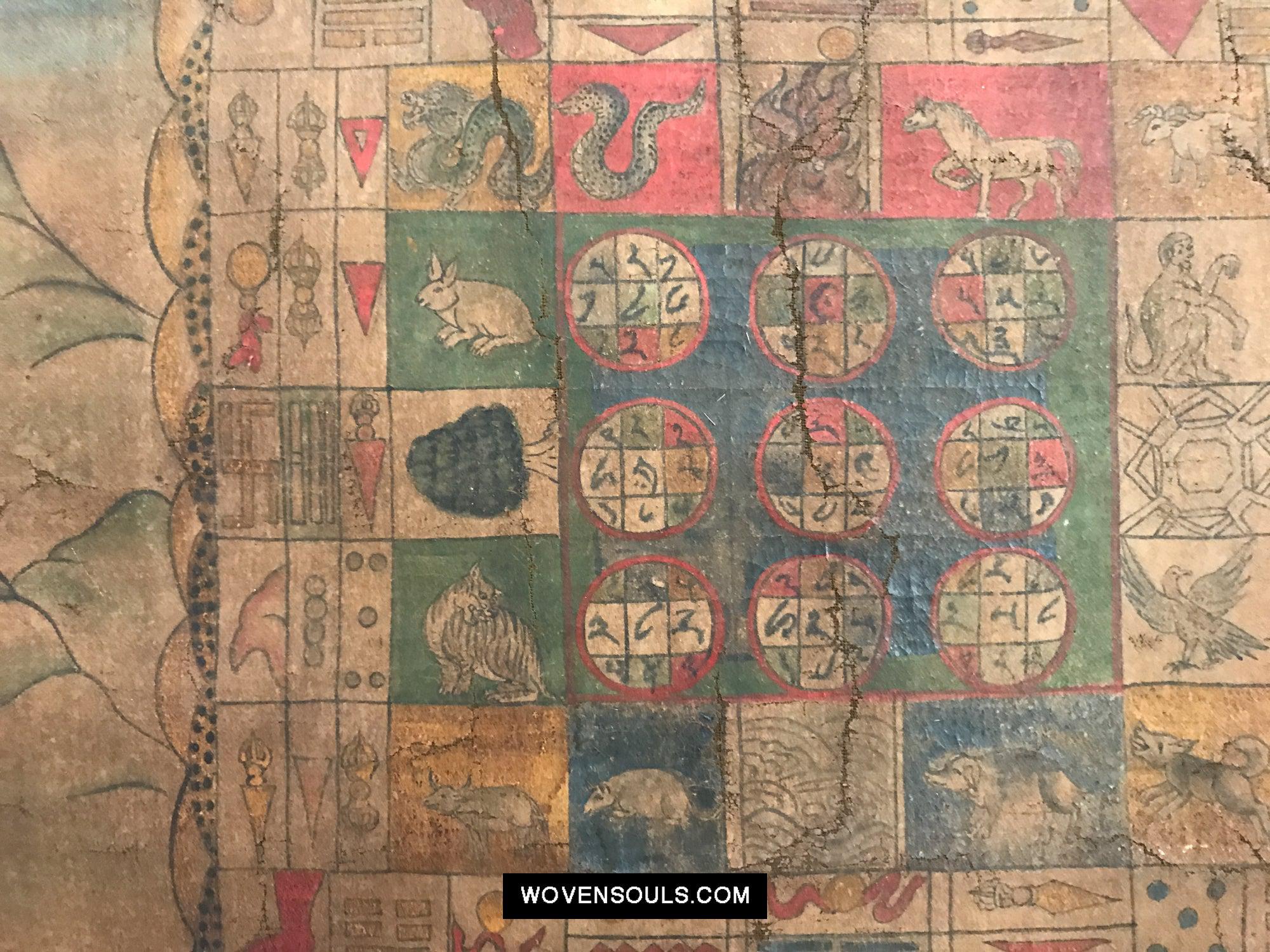 9013 Antique Tibetan Astrological Calendar - MASTERPIECE-WOVENSOULS Antique Textiles & Art Gallery