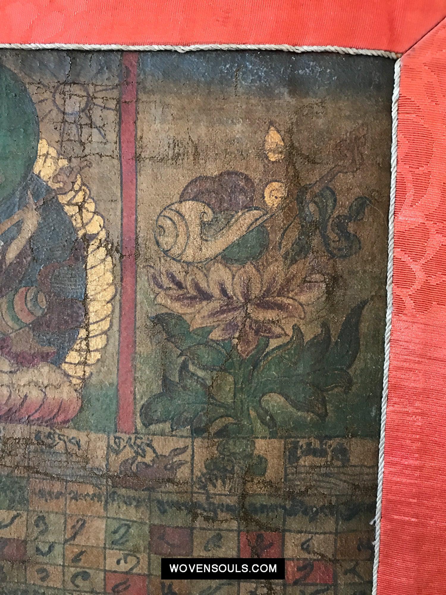 9013 Antique Tibetan Astrological Calendar - MASTERPIECE-WOVENSOULS Antique Textiles & Art Gallery