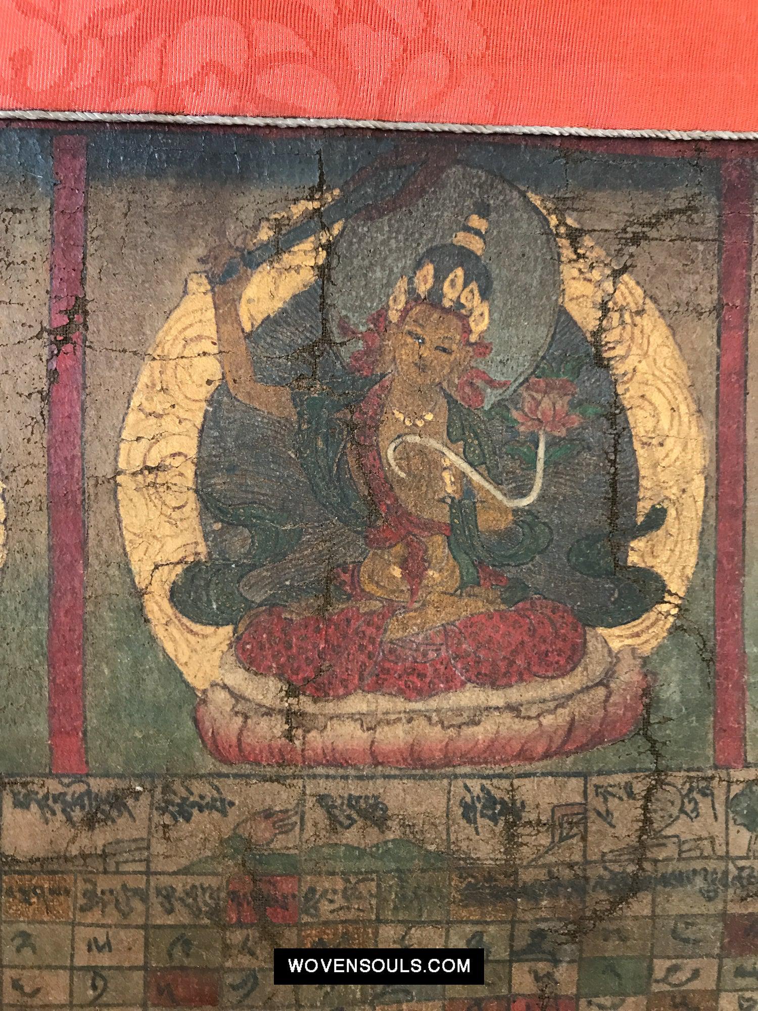 9013 Antique Tibetan Astrological Calendar - MASTERPIECE-WOVENSOULS Antique Textiles & Art Gallery