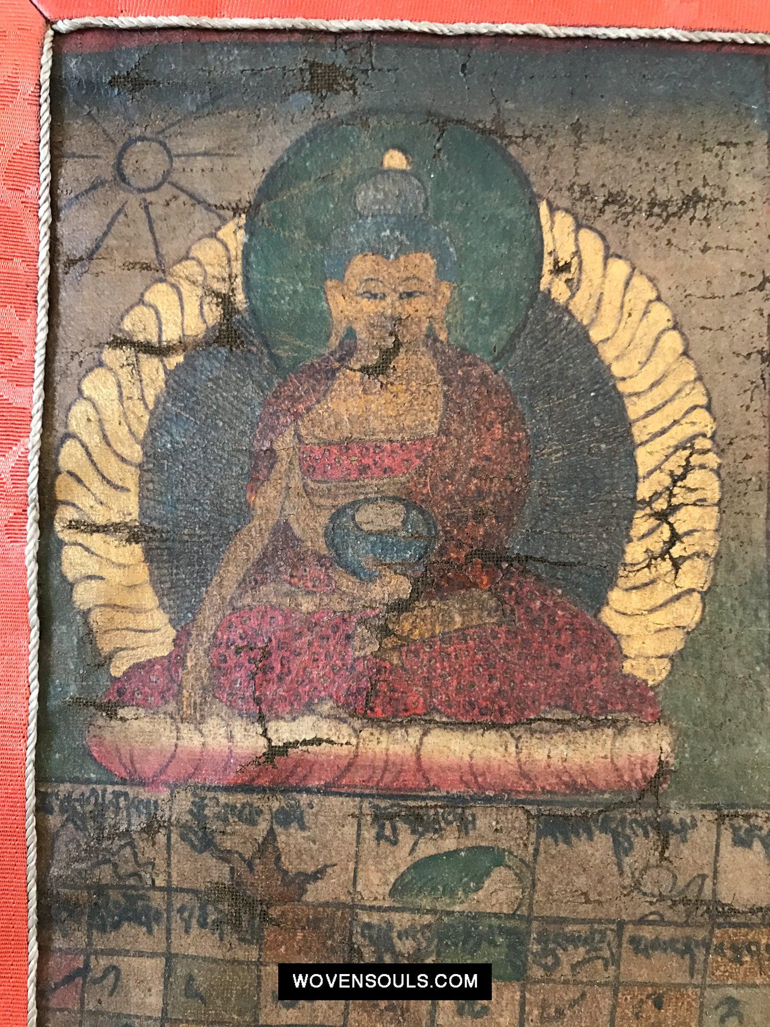 9013 Antique Tibetan Astrological Calendar - MASTERPIECE-WOVENSOULS Antique Textiles & Art Gallery