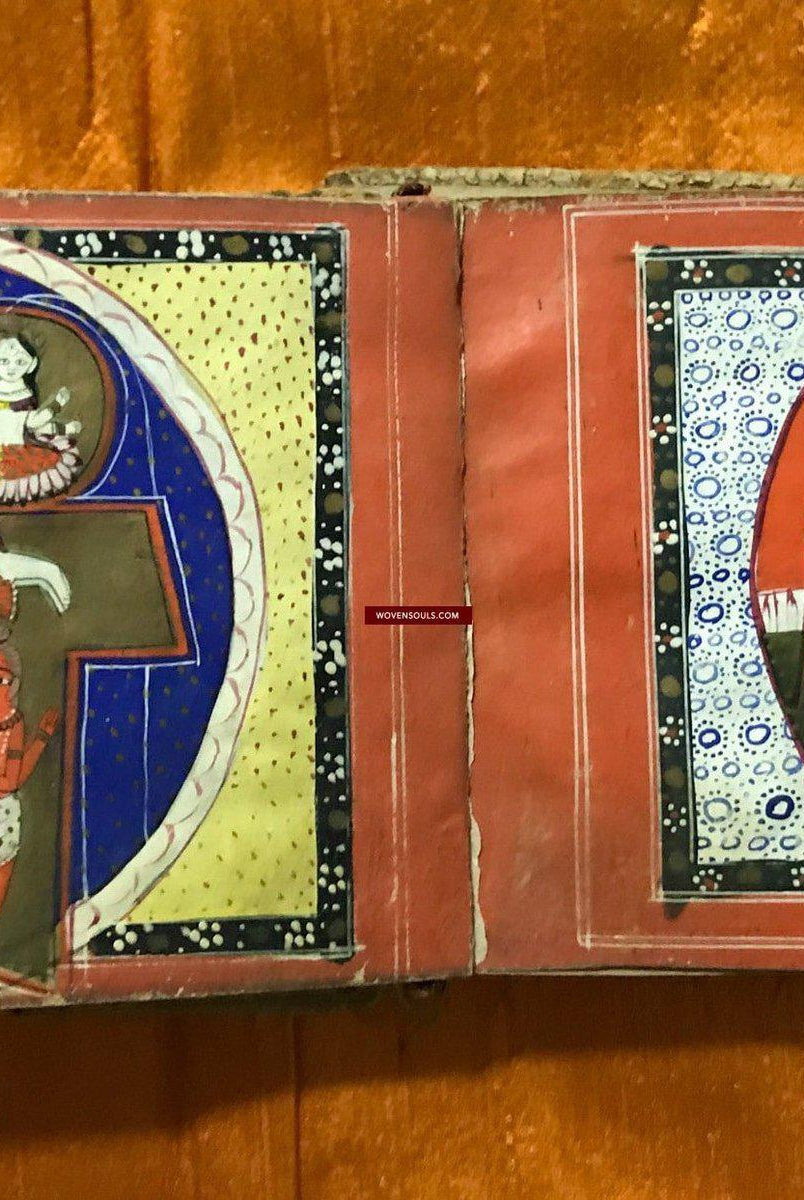 9018 - SOLD - Indian Hindu Manuscript with Sanskrit Verses by VED VYAS - Cloth Binding-WOVENSOULS-Antique-Vintage-Textiles-Art-Decor