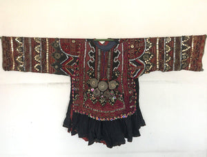 913 Antique Kohistan Bridal Jumlo Dress with Embroidery-WOVENSOULS-Antique-Vintage-Textiles-Art-Decor