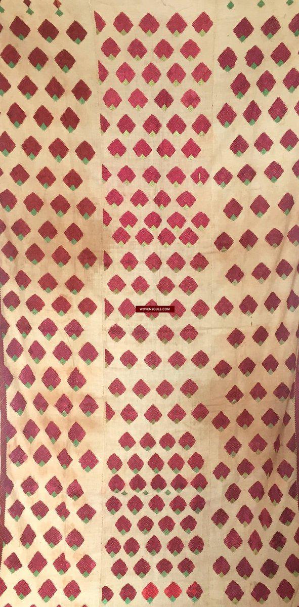 914 Old Thirma Phulkari Embroidered Cultural Textile With Roses-WOVENSOULS-Antique-Vintage-Textiles-Art-Decor