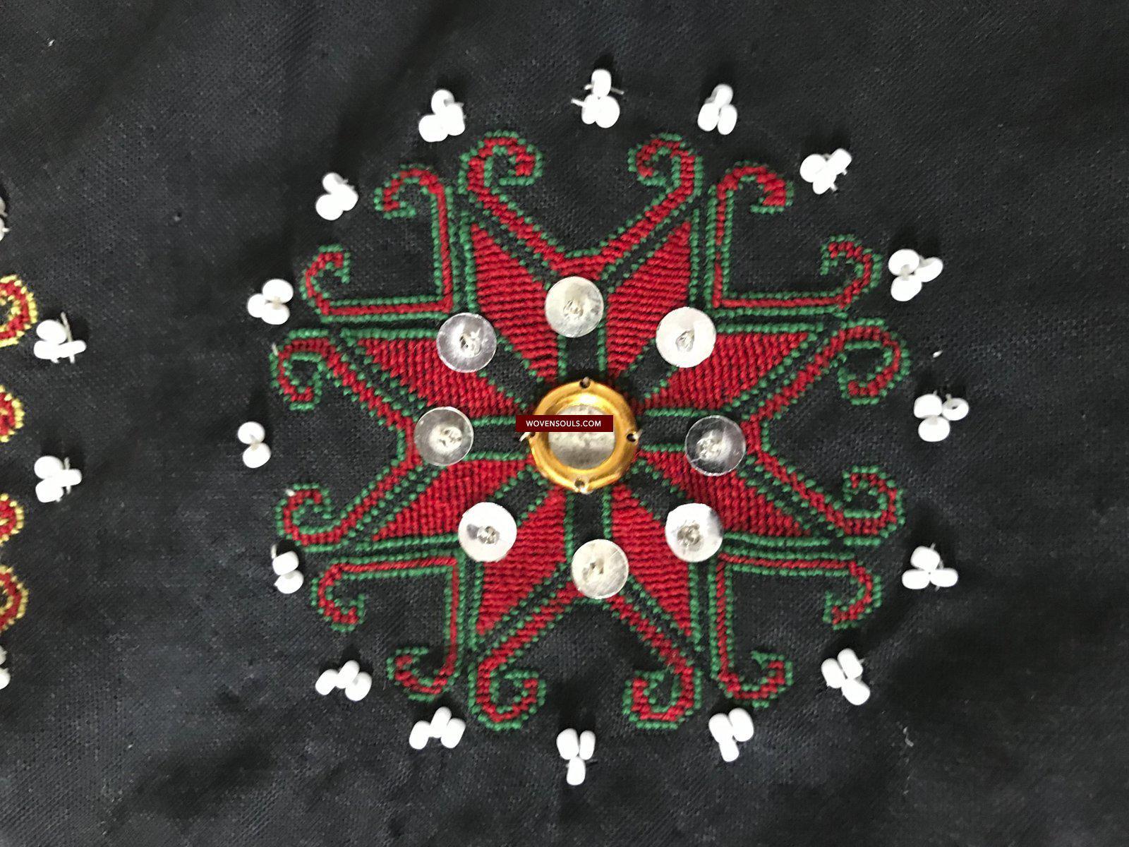 917 VINTAGE KOHISTAN BLACK SHAWL TEXTILE-WOVENSOULS-Antique-Vintage-Textiles-Art-Decor