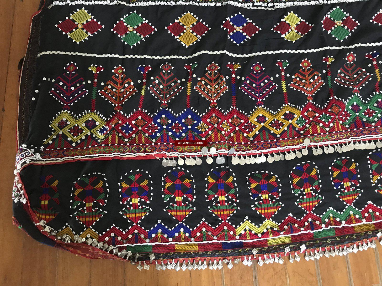 917 VINTAGE KOHISTAN BLACK SHAWL TEXTILE-WOVENSOULS-Antique-Vintage-Textiles-Art-Decor