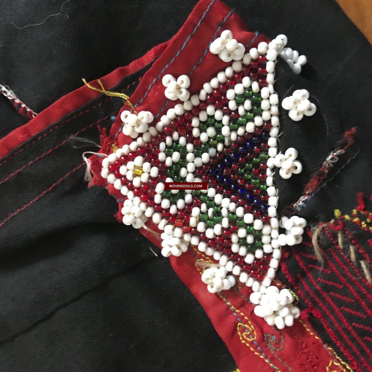 917 VINTAGE KOHISTAN BLACK SHAWL TEXTILE-WOVENSOULS-Antique-Vintage-Textiles-Art-Decor