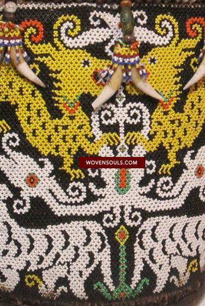 926 Vintage Borneo Dayak Baby Carrier-WOVENSOULS-Antique-Vintage-Textiles-Art-Decor