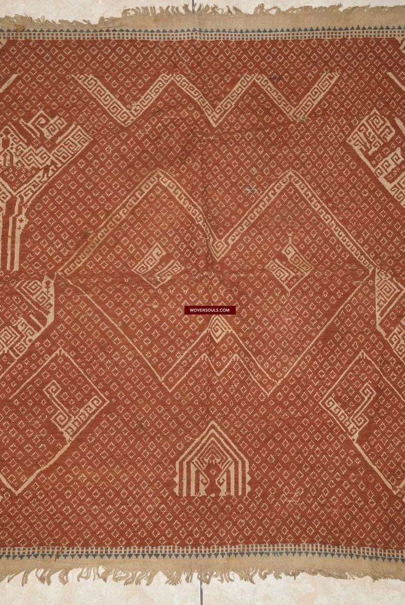 927 Rare Antique Tampan Ship cloth Sumatra Textile Art-WOVENSOULS-Antique-Vintage-Textiles-Art-Decor