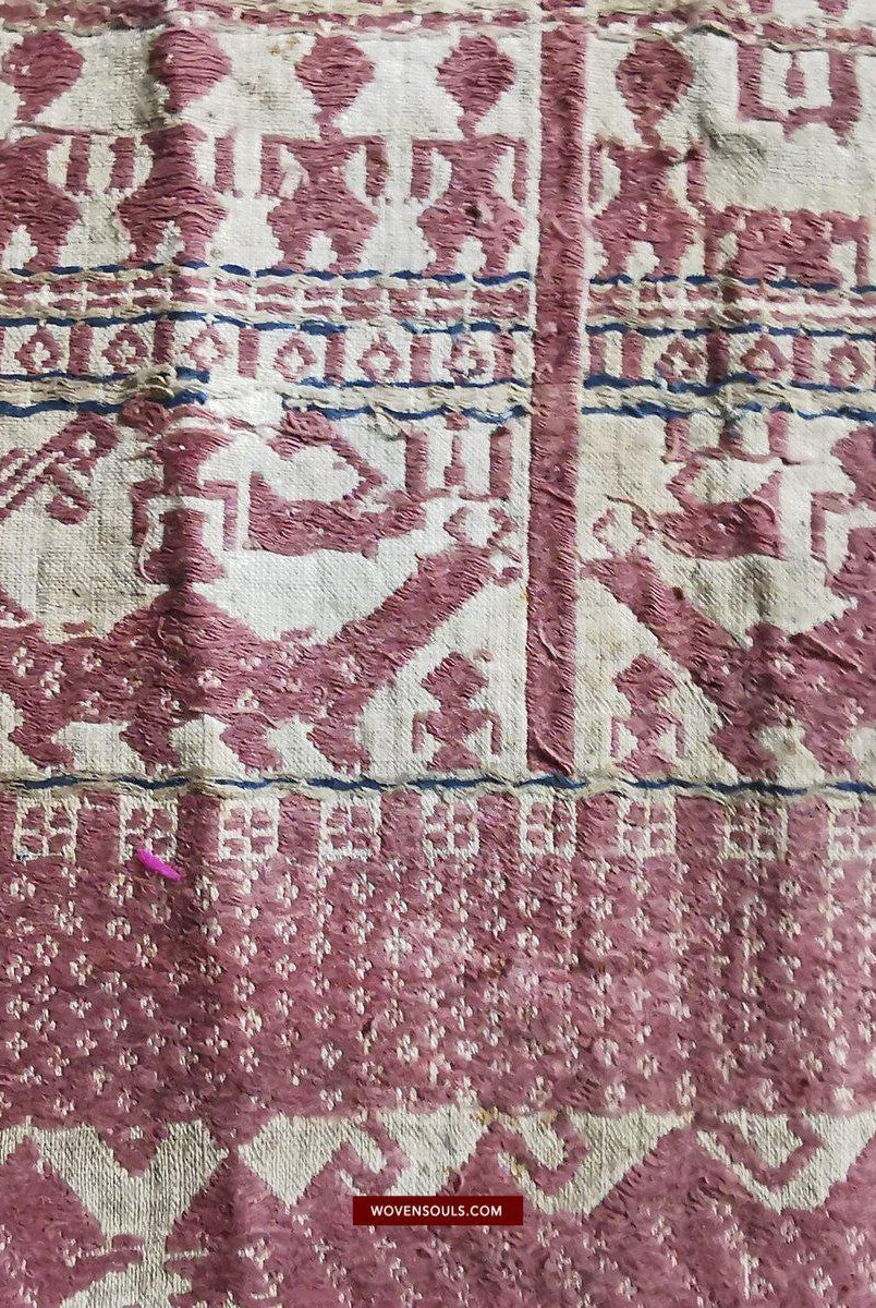 929 Superb Antique Semangka Tampan Shipcloth Sumatra Textile - 1700s-WOVENSOULS-Antique-Vintage-Textiles-Art-Decor
