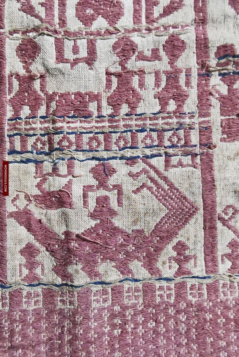 929 Superb Antique Semangka Tampan Shipcloth Sumatra Textile - 1700s-WOVENSOULS-Antique-Vintage-Textiles-Art-Decor