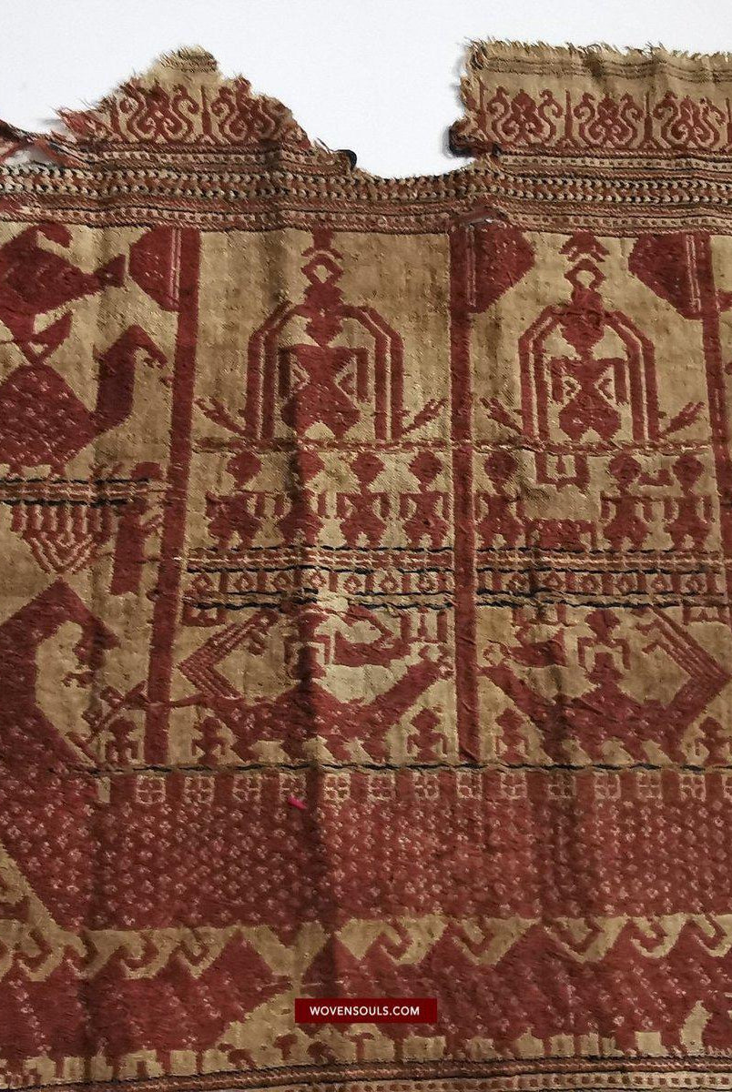 929 Superb Antique Semangka Tampan Shipcloth Sumatra Textile - 1700s-WOVENSOULS-Antique-Vintage-Textiles-Art-Decor