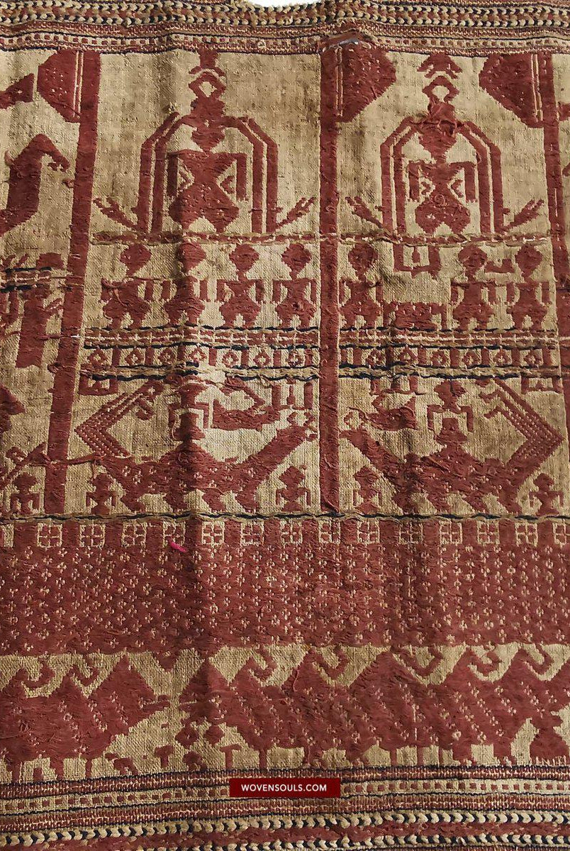 929 Superb Antique Semangka Tampan Shipcloth Sumatra Textile - 1700s-WOVENSOULS-Antique-Vintage-Textiles-Art-Decor