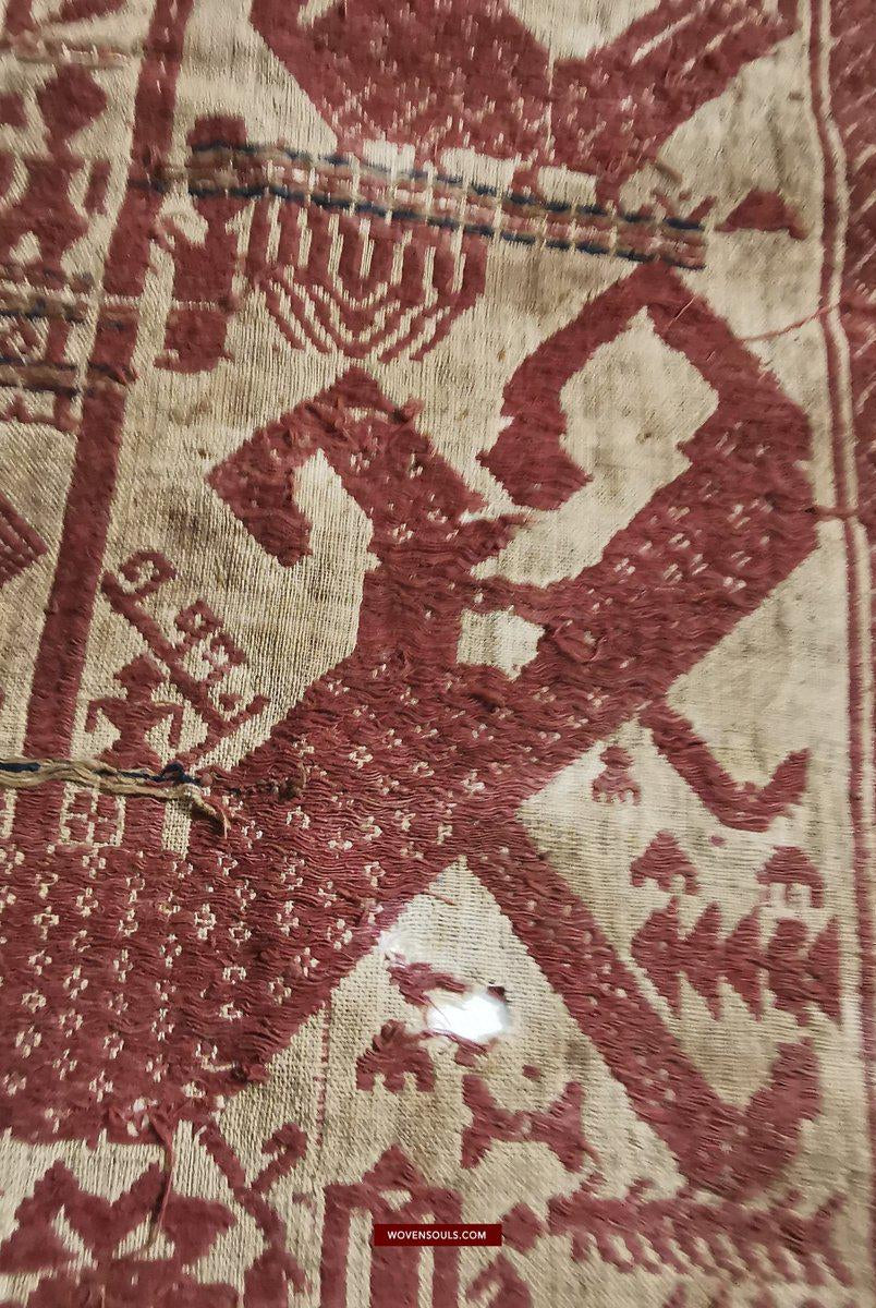929 Superb Antique Semangka Tampan Shipcloth Sumatra Textile - 1700s-WOVENSOULS-Antique-Vintage-Textiles-Art-Decor