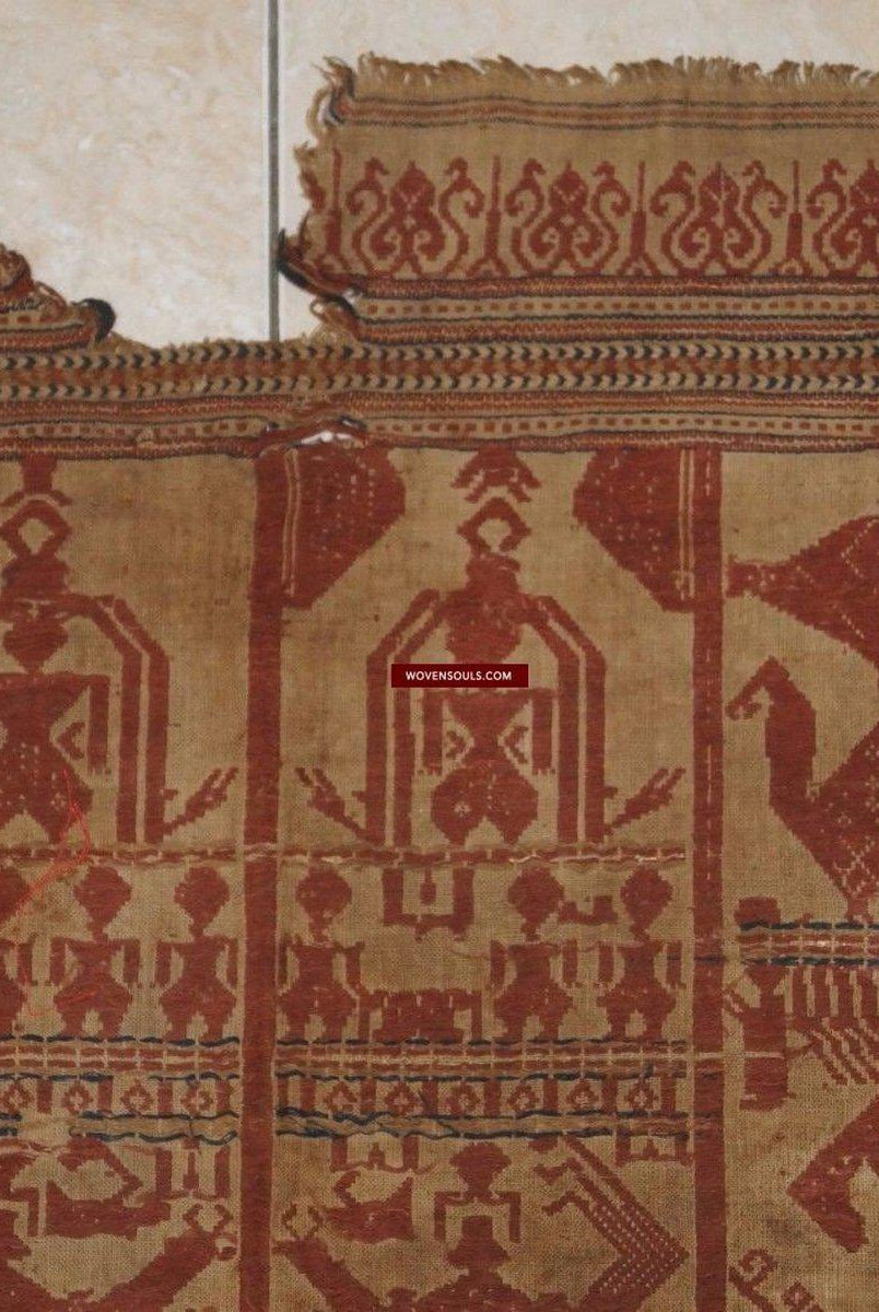 929 Superb Antique Semangka Tampan Shipcloth Sumatra Textile - 1700s-WOVENSOULS-Antique-Vintage-Textiles-Art-Decor