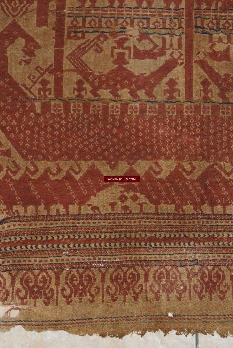 929 Superb Antique Semangka Tampan Shipcloth Sumatra Textile - 1700s-WOVENSOULS-Antique-Vintage-Textiles-Art-Decor