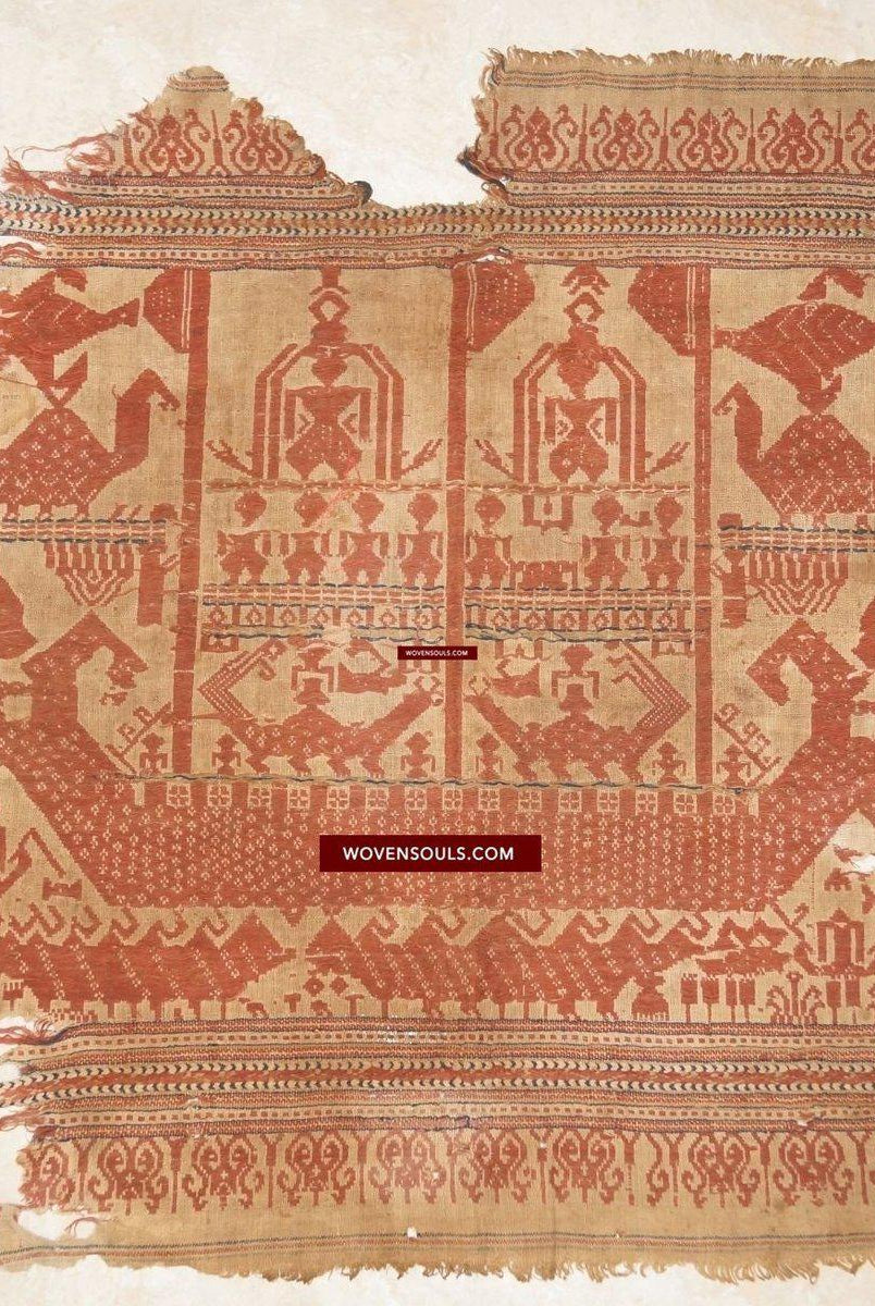 929 Superb Antique Semangka Tampan Shipcloth Sumatra Textile - 1700s-WOVENSOULS-Antique-Vintage-Textiles-Art-Decor