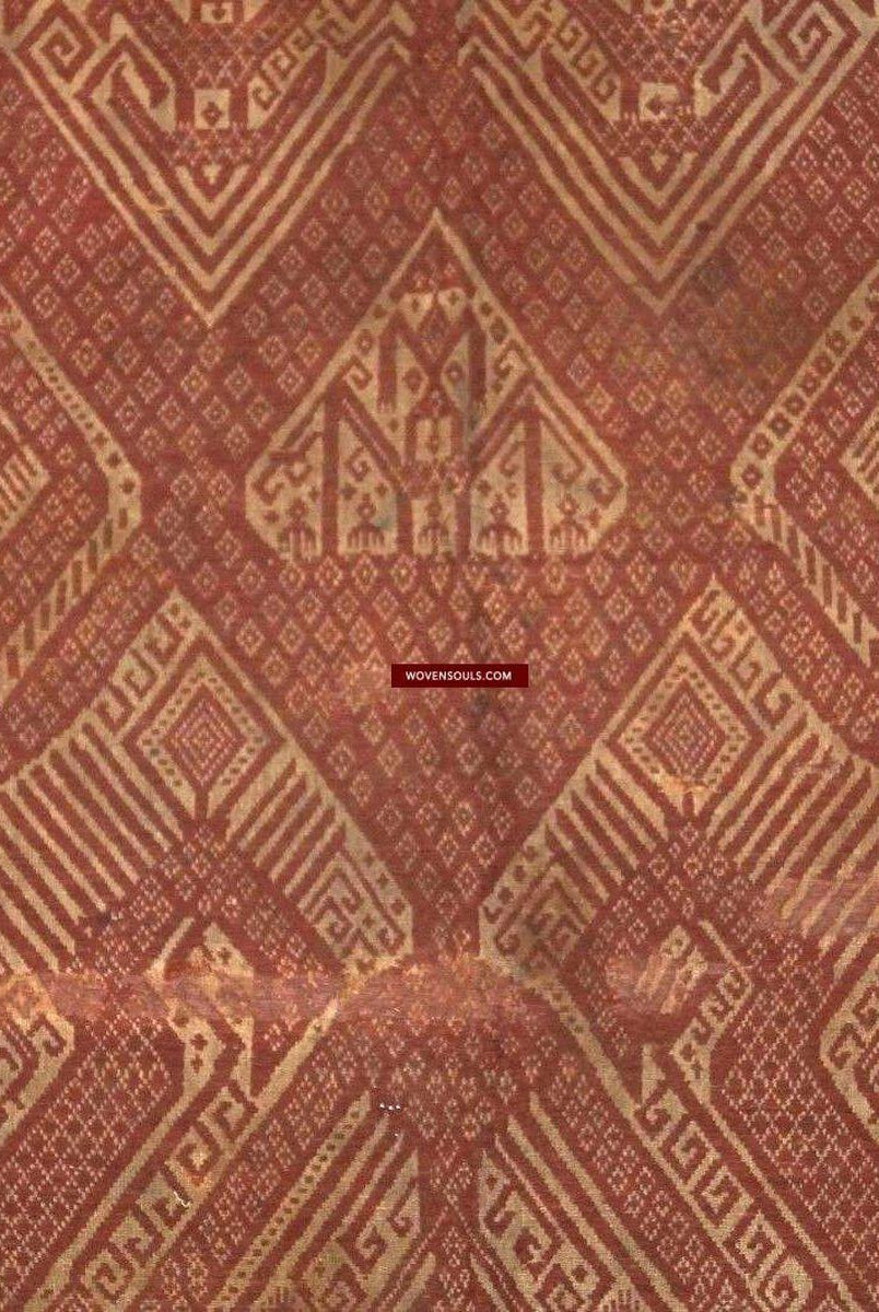 930 Antique Sumatra Tampan Ship cloth Textile Weaving-WOVENSOULS-Antique-Vintage-Textiles-Art-Decor