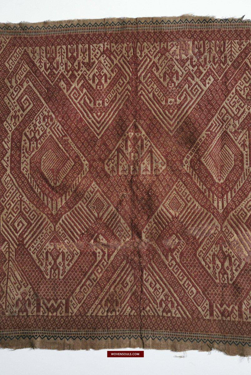 930 Antique Sumatra Tampan Ship cloth Textile Weaving-WOVENSOULS-Antique-Vintage-Textiles-Art-Decor
