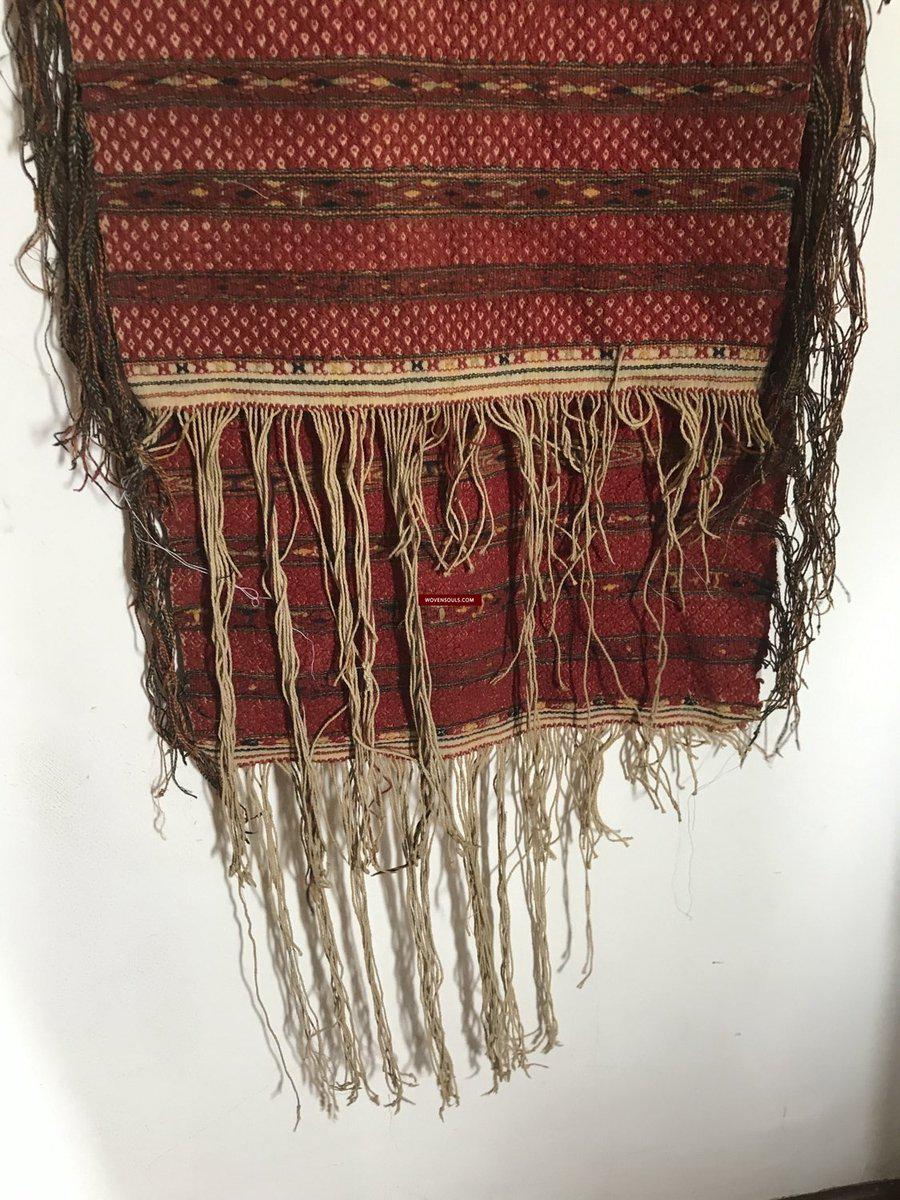 948 Old Hilltribe Tribal Textile Head / Shoulder Cloth-WOVENSOULS-Antique-Vintage-Textiles-Art-Decor