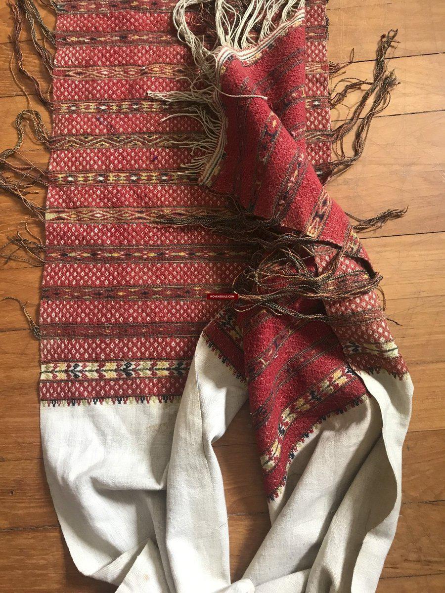 948 Old Hilltribe Tribal Textile Head / Shoulder Cloth-WOVENSOULS-Antique-Vintage-Textiles-Art-Decor