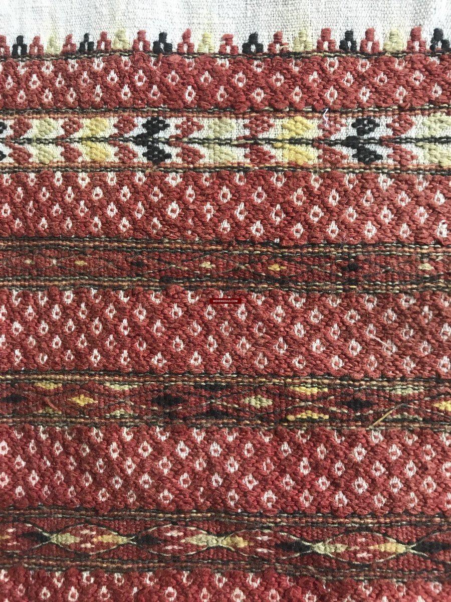 948 Old Hilltribe Tribal Textile Head / Shoulder Cloth-WOVENSOULS-Antique-Vintage-Textiles-Art-Decor