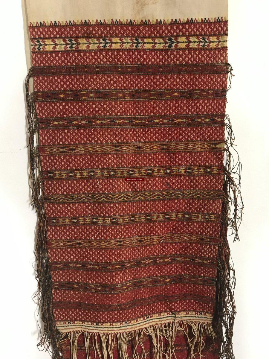 948 Old Hilltribe Tribal Textile Head / Shoulder Cloth-WOVENSOULS-Antique-Vintage-Textiles-Art-Decor