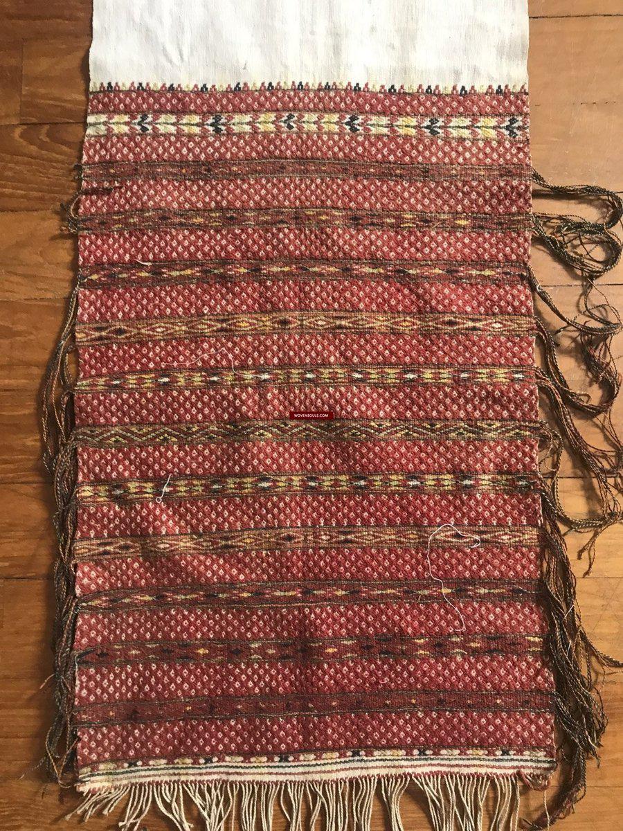 948 Old Hilltribe Tribal Textile Head / Shoulder Cloth-WOVENSOULS-Antique-Vintage-Textiles-Art-Decor