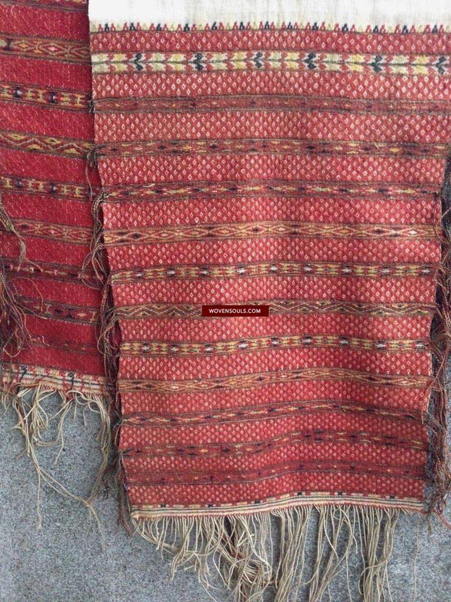 948 Old Hilltribe Tribal Textile Head / Shoulder Cloth-WOVENSOULS-Antique-Vintage-Textiles-Art-Decor