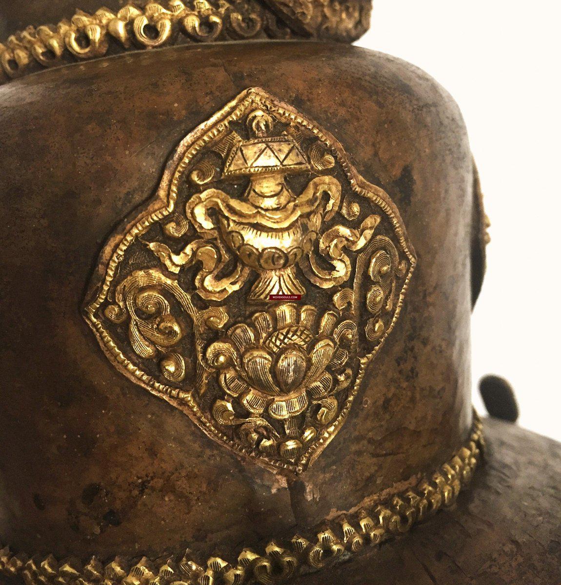 985 SOLD Antique Buddhist Tantric Priest Ceremonial Diadem Crown-WOVENSOULS-Antique-Vintage-Textiles-Art-Decor