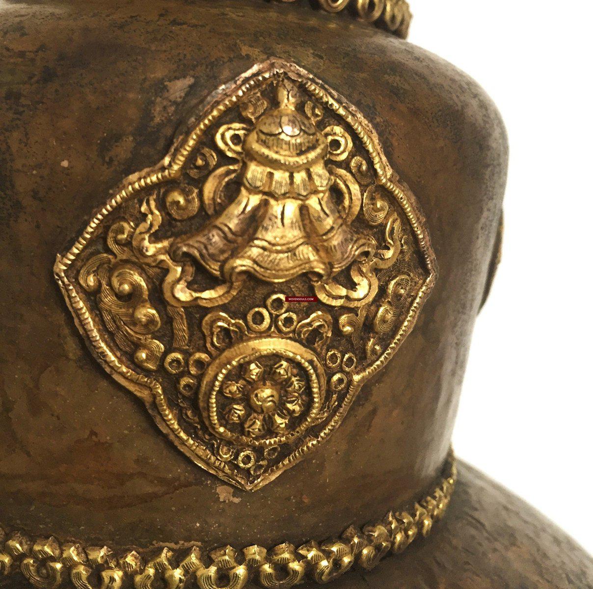985 SOLD Antique Buddhist Tantric Priest Ceremonial Diadem Crown-WOVENSOULS-Antique-Vintage-Textiles-Art-Decor