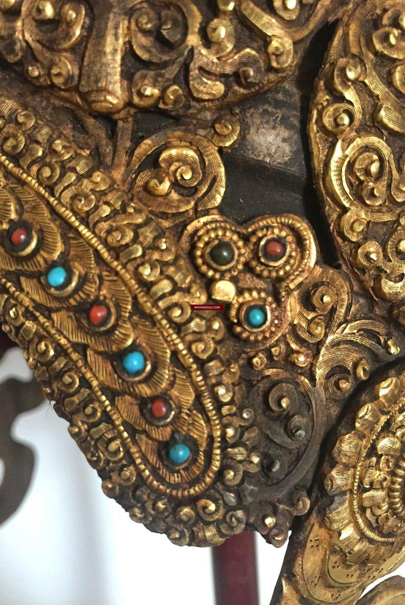 985 VENDU Couronne de diadème de cérémonie de prêtre tantrique bouddhiste antique-WOVENSOULS-Antique-Vintage-Textiles-Art-Décor