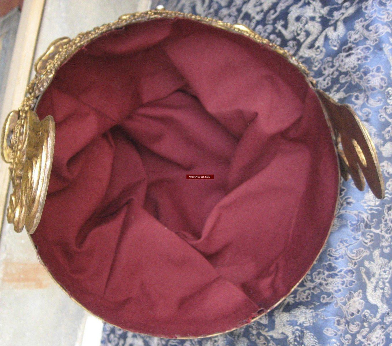 985 SOLD Antique Buddhist Tantric Priest Ceremonial Diadem Crown-WOVENSOULS-Antique-Vintage-Textiles-Art-Decor