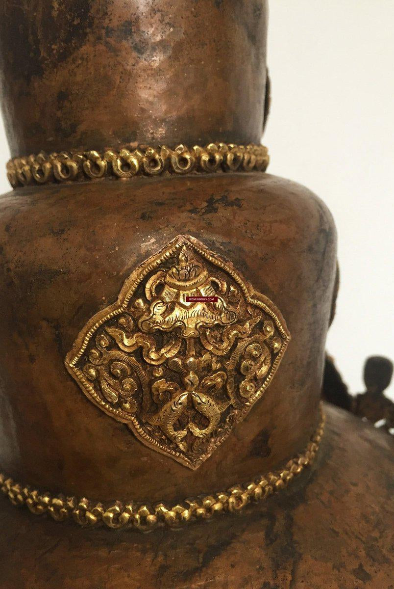 985 VENDU Couronne de diadème de cérémonie de prêtre tantrique bouddhiste antique-WOVENSOULS-Antique-Vintage-Textiles-Art-Décor