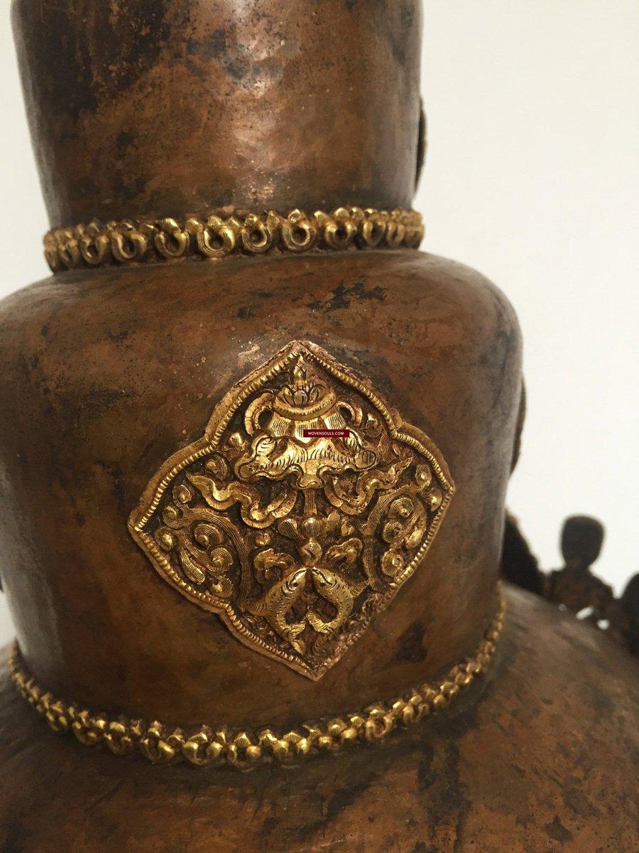 985 SOLD Antique Buddhist Tantric Priest Ceremonial Diadem Crown-WOVENSOULS-Antique-Vintage-Textiles-Art-Decor