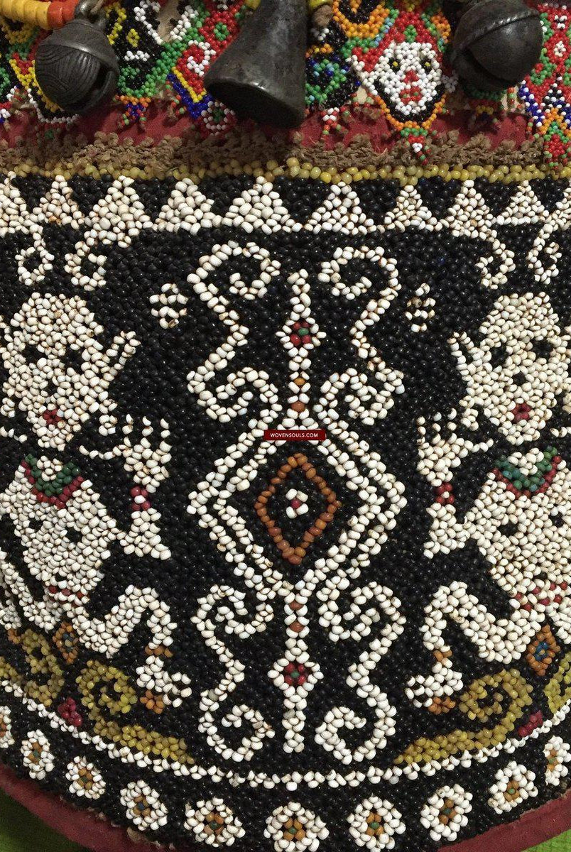 986 Old Beaded Dayak Baby Carrier from Borneo-WOVENSOULS-Antique-Vintage-Textiles-Art-Decor