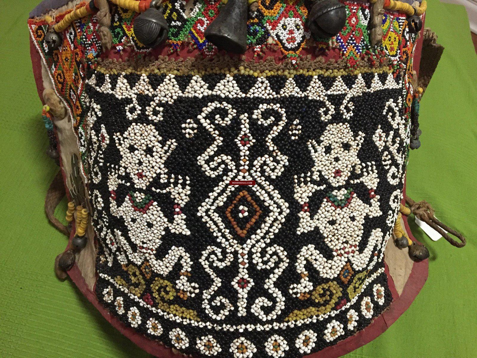 986 Old Beaded Dayak Baby Carrier from Borneo-WOVENSOULS-Antique-Vintage-Textiles-Art-Decor