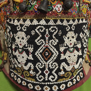 986 Old Beaded Dayak Baby Carrier from Borneo-WOVENSOULS-Antique-Vintage-Textiles-Art-Decor