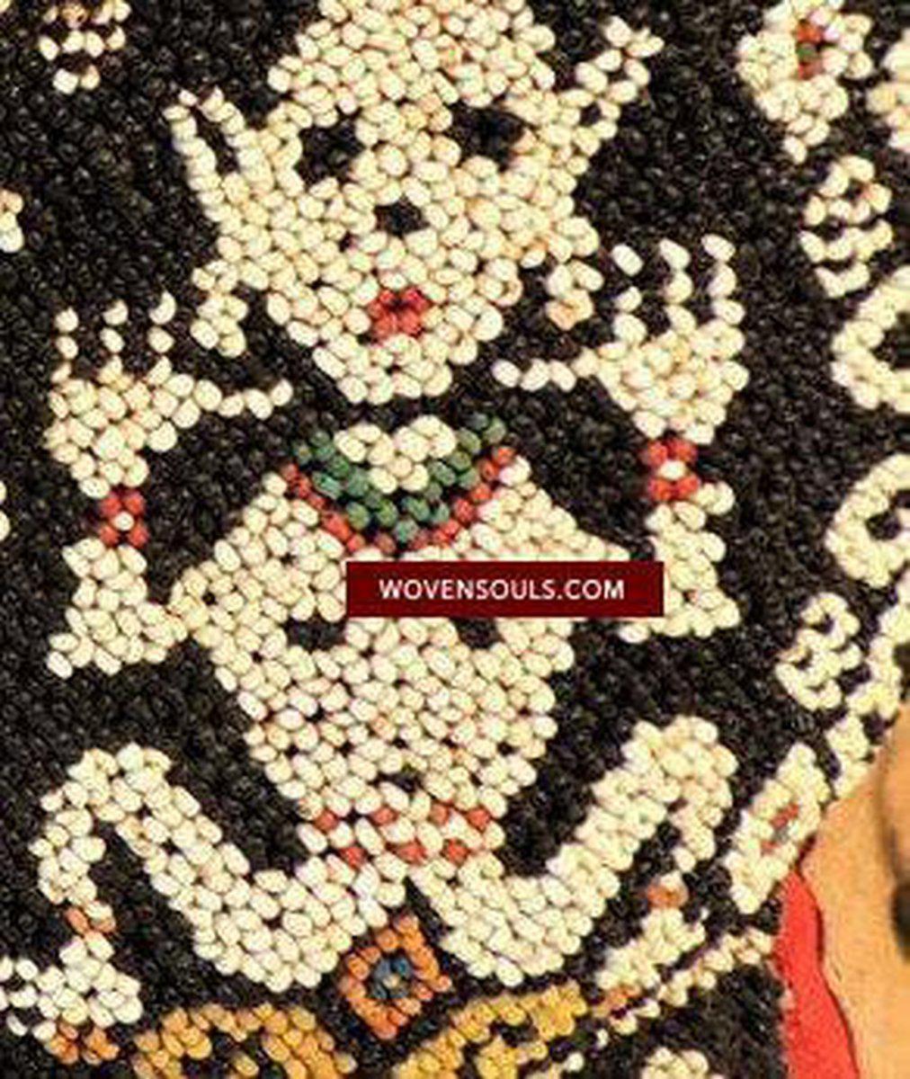 986 Old Beaded Dayak Baby Carrier from Borneo-WOVENSOULS-Antique-Vintage-Textiles-Art-Decor