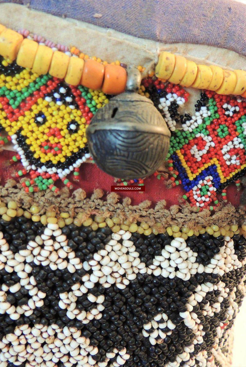 986 Old Beaded Dayak Baby Carrier from Borneo-WOVENSOULS-Antique-Vintage-Textiles-Art-Decor