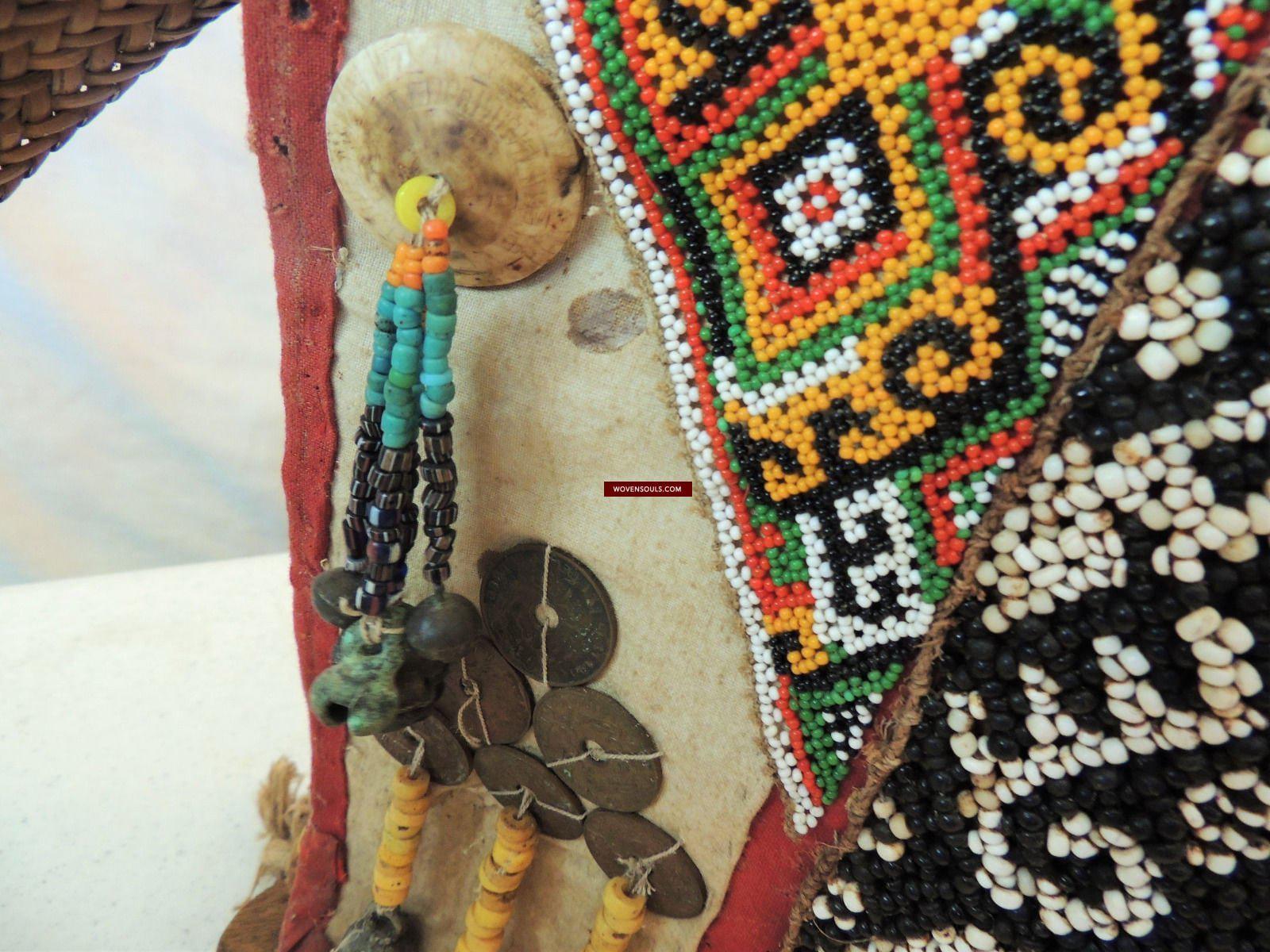 986 Old Beaded Dayak Baby Carrier from Borneo-WOVENSOULS-Antique-Vintage-Textiles-Art-Decor