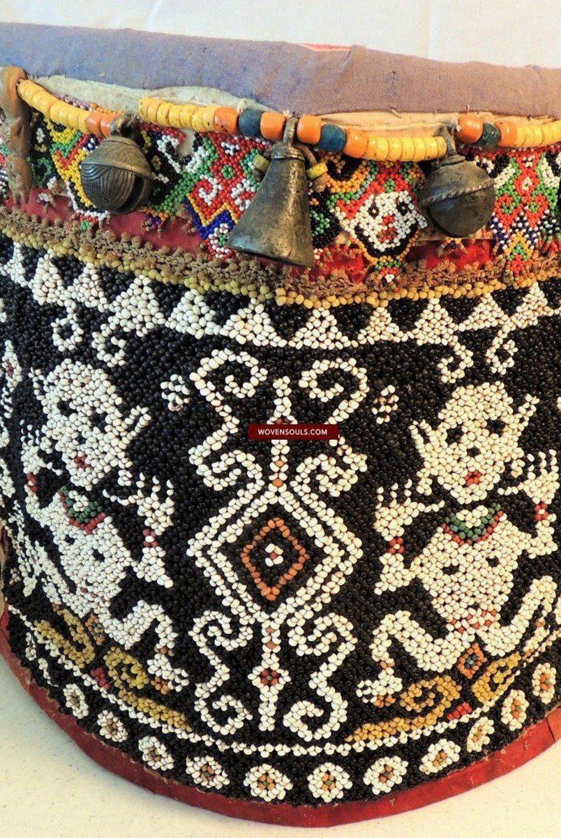 986 Old Beaded Dayak Baby Carrier from Borneo-WOVENSOULS-Antique-Vintage-Textiles-Art-Decor