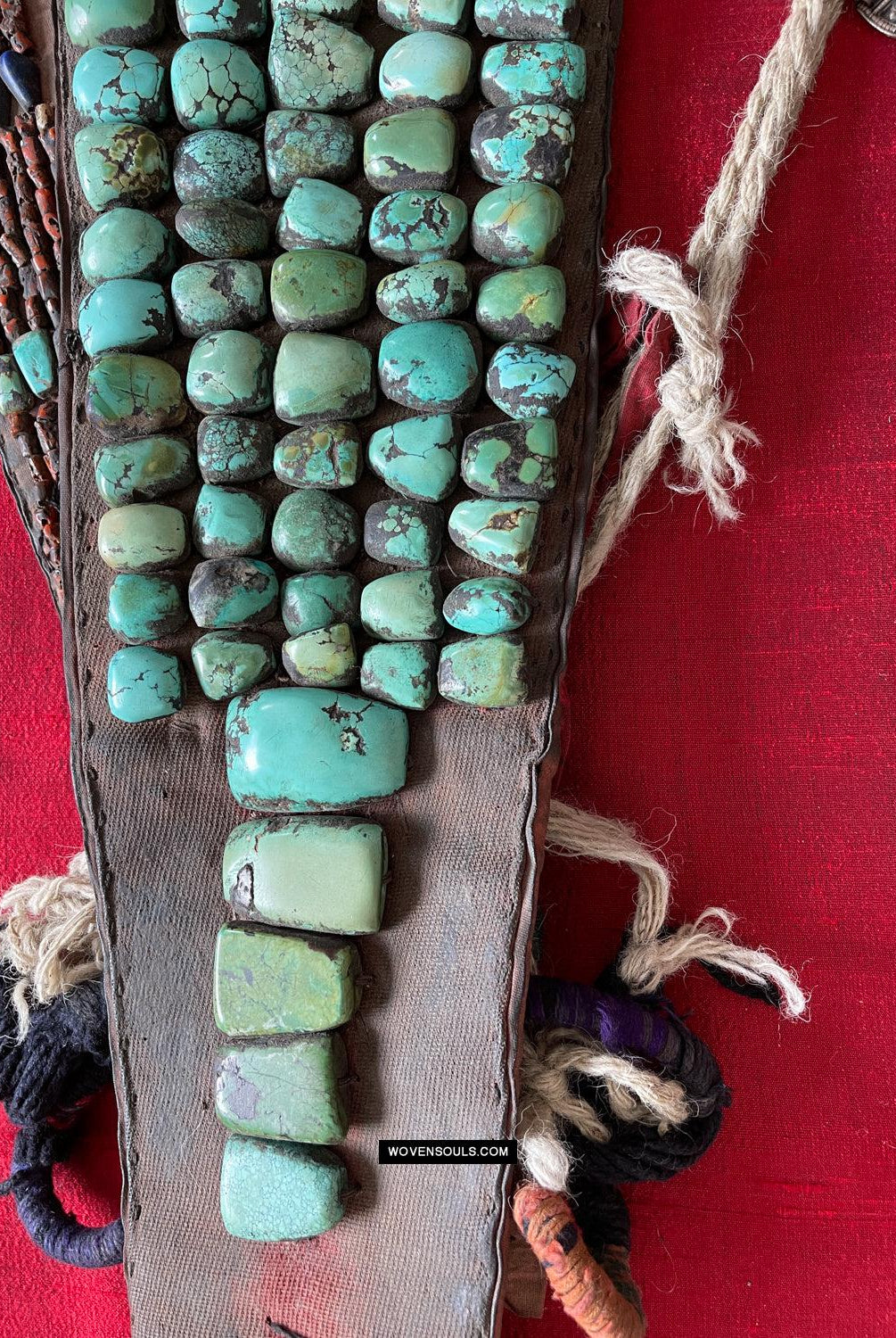 995 Old Heirloom Jewelry Ladakh Turquoise Perak Headdress-WOVENSOULS Antique Textiles & Art Gallery