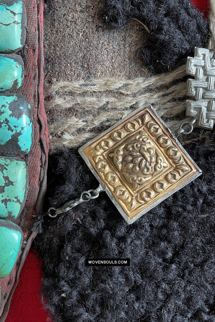 995 Old Heirloom Jewelry Ladakh Turquoise Perak Headdress-WOVENSOULS Antique Textiles & Art Gallery