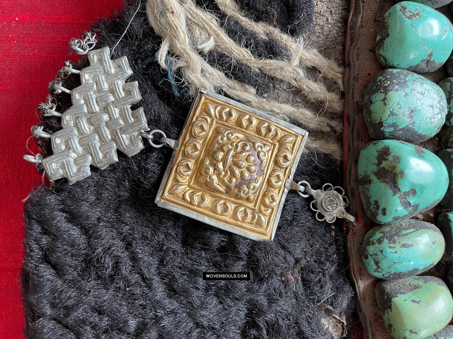 995 Old Heirloom Jewelry Ladakh Turquoise Perak Headdress-WOVENSOULS Antique Textiles & Art Gallery