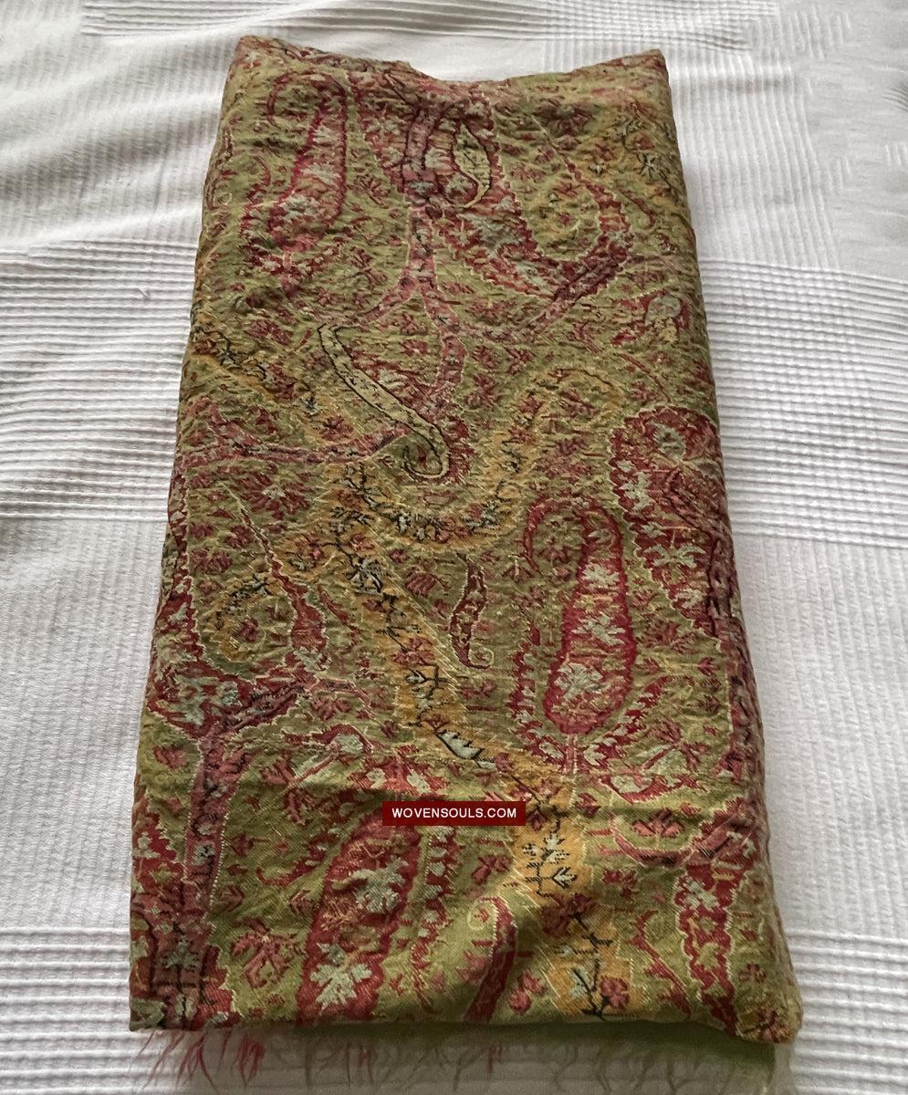1472 Antique Kashmir Pashmina Moon Shawl-WOVENSOULS Antique Textiles & Art Gallery