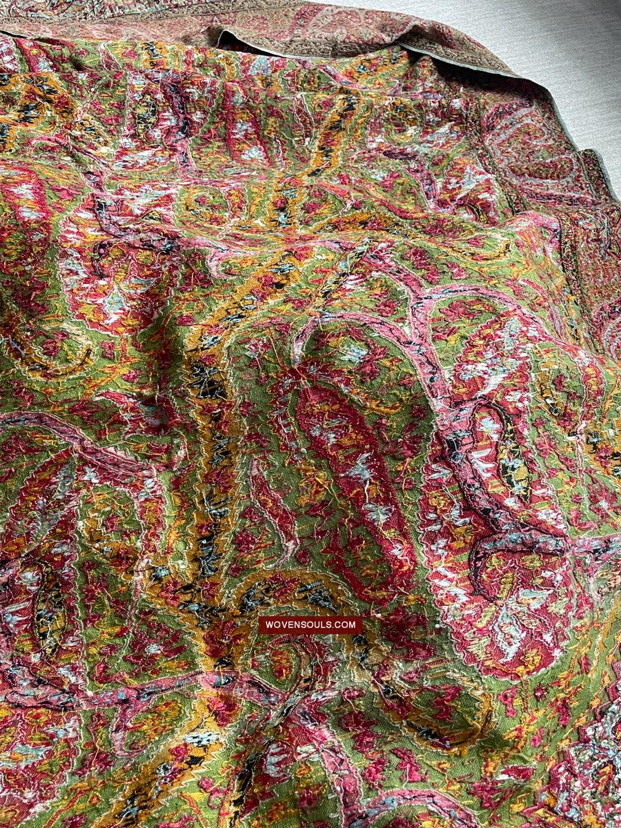 1472 Antique Kashmir Pashmina Moon Shawl-WOVENSOULS Antique Textiles & Art Gallery
